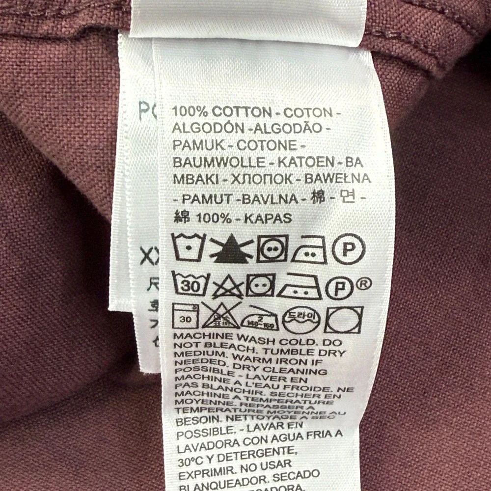 Levi's Mens Size XXL Sunset One Pocket Shirt Plum Burgundy Garment Dyed New